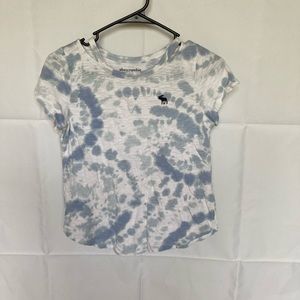 Girls blue and white tie dye shirt